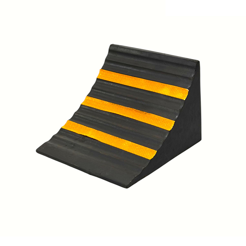 Driehoekige versterkte antislip rubberen wielstoppers (met geïntegreerde handgreep)