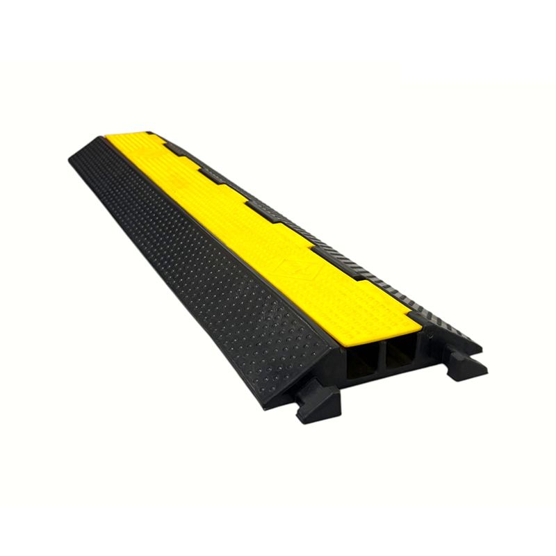 Rubberen basis Gele afdekking van technische kwaliteit 2-kanaals heavy-duty kabelbeschermer