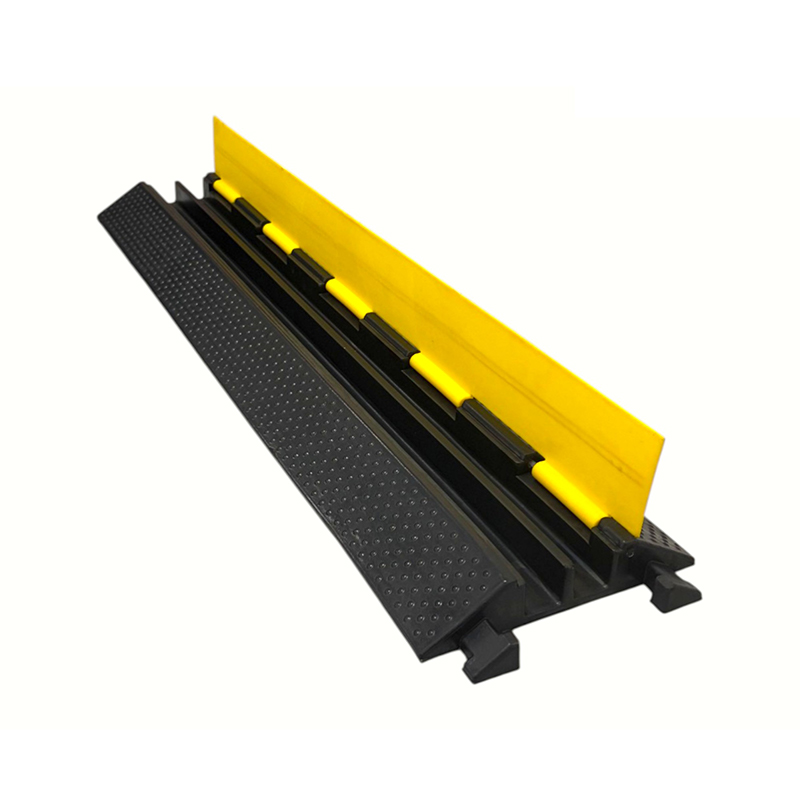 Rubberen basis Gele afdekking van technische kwaliteit 2-kanaals heavy-duty kabelbeschermer