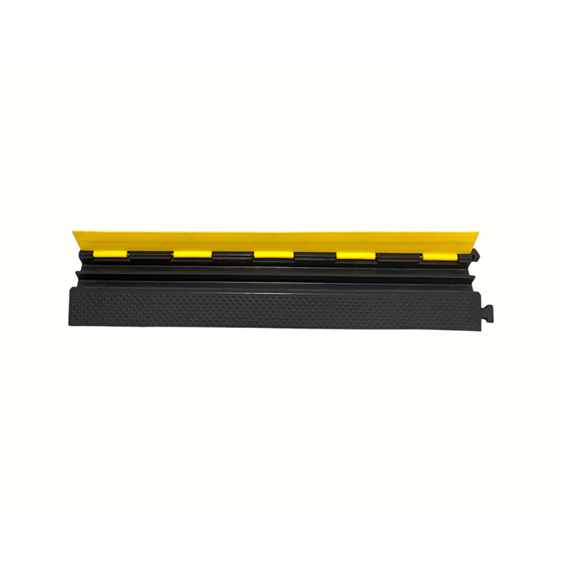 Rubberen basis Gele afdekking van technische kwaliteit 2-kanaals heavy-duty kabelbeschermer