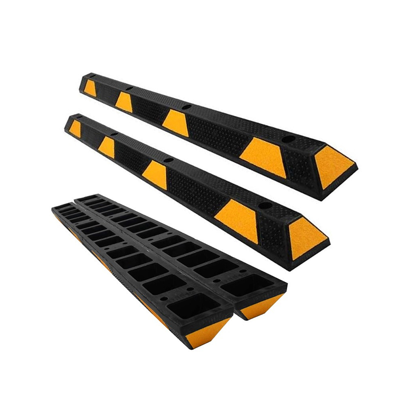 183 cm dubbele wielen met volledige dekking, extra lange reflecterende rubberen wielstoppers van industriële kwaliteit