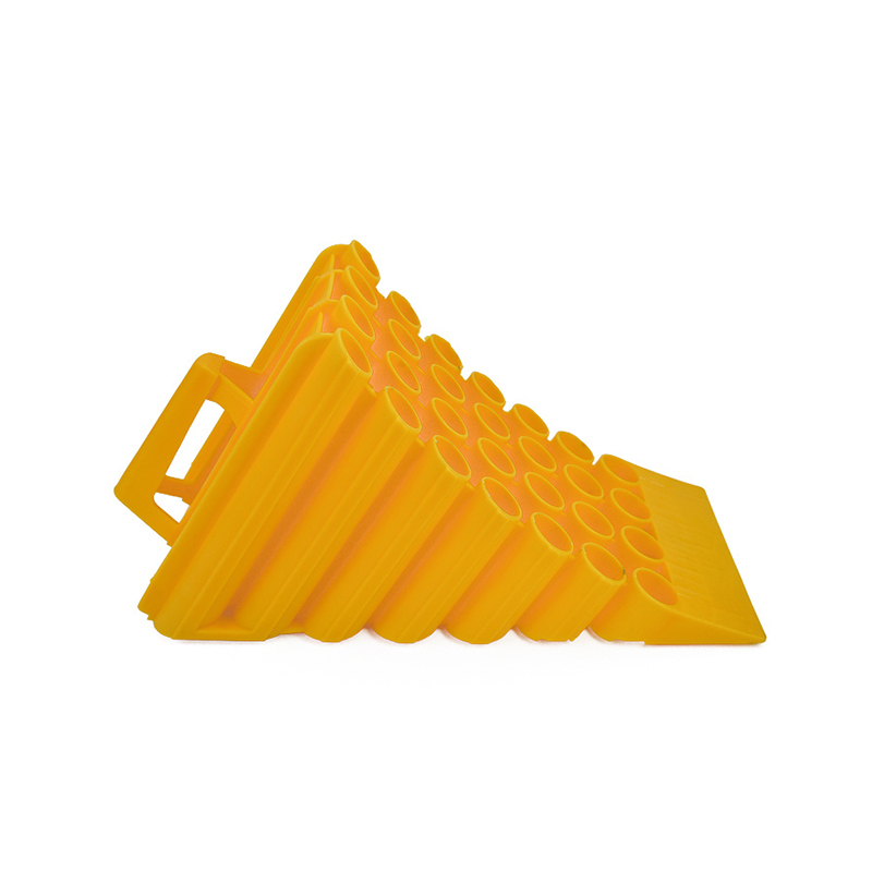 Driehoekig ontwerp met hoge grip, robuuste antislip rubberen wielstoppers