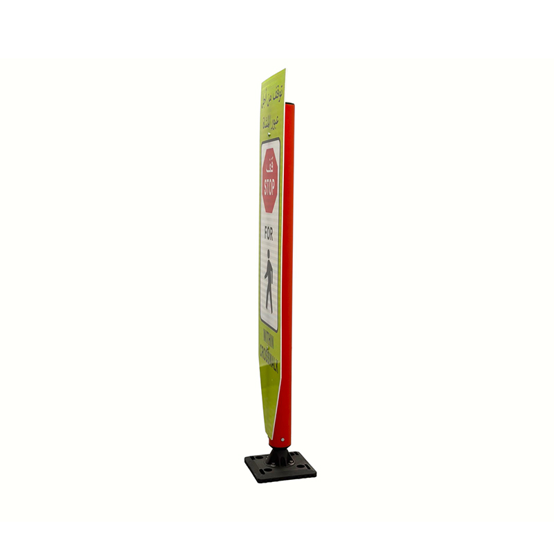 Flexibel verkeersbord met schokbestendige elastische basis