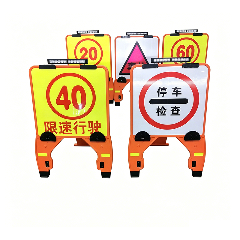 Draagbaar HDPE-kunststof vierkant uitschuifbaar verkeersbord met snelwisselclips