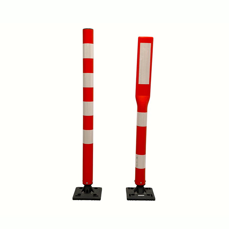 Opbouw gemonteerde verkeersafbakeningspaal met vastgeschroefde basis
