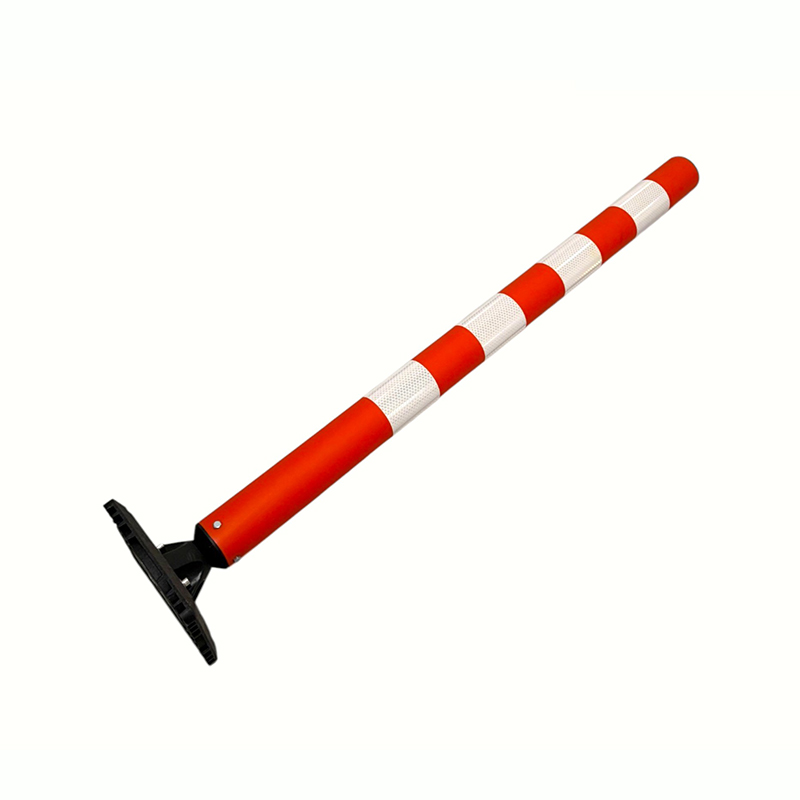 Opbouw gemonteerde verkeersafbakeningspaal met vastgeschroefde basis