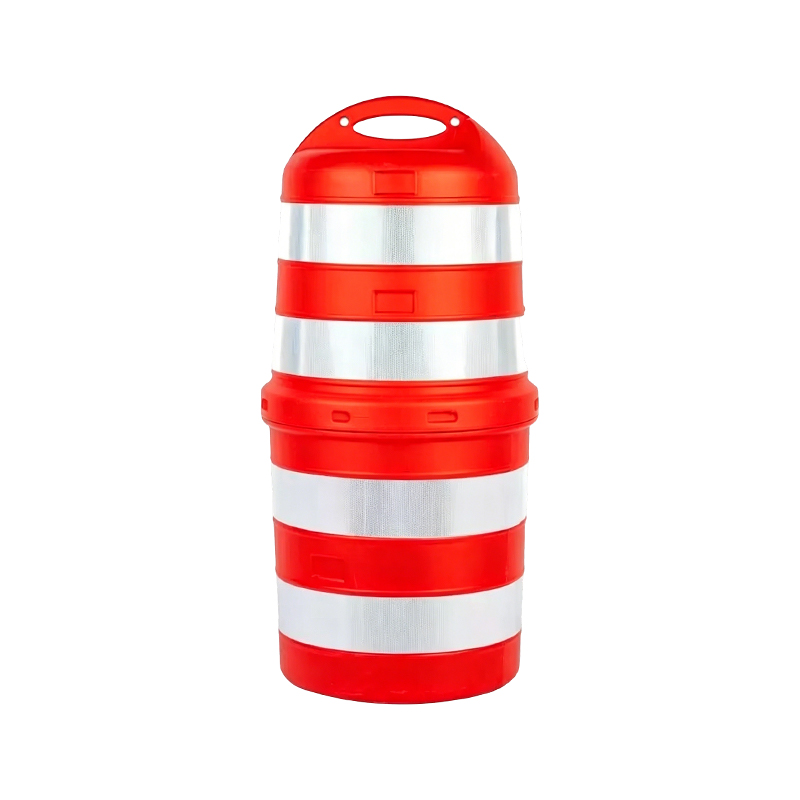 Tweedelige HDPE-verkeerstrommel met groot handvat aan de bovenkant Tweedelige HDPE-verkeerstrommel met groot handvat aan de bovenkant
