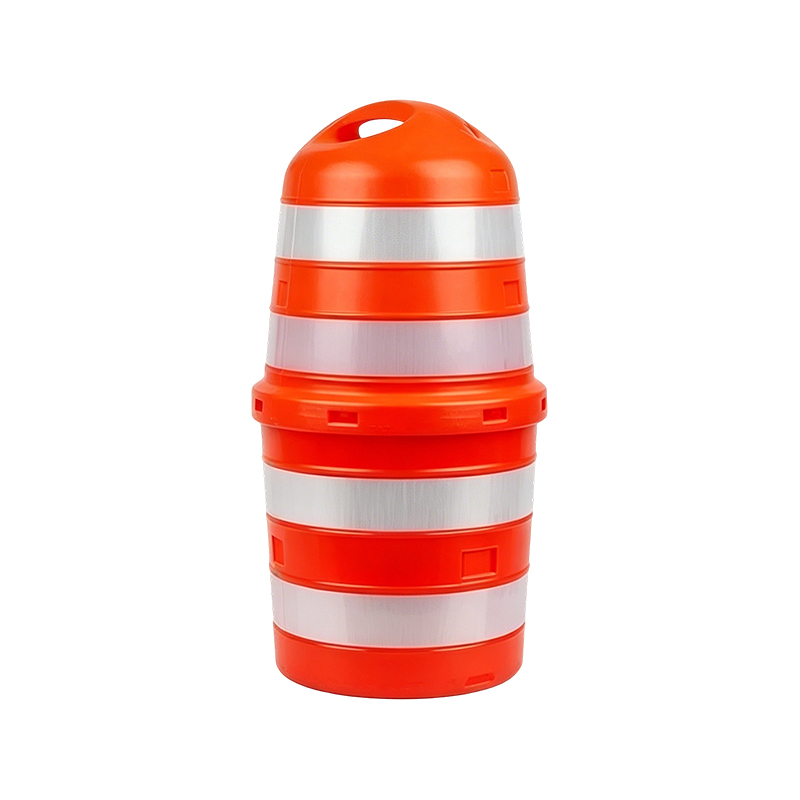 Tweedelige HDPE-verkeerstrommel met groot handvat aan de bovenkant Tweedelige HDPE-verkeerstrommel met groot handvat aan de bovenkant