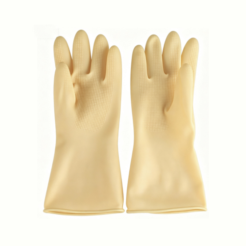 Zware zuur-/alkalibestendige latexrubberhandschoenen Zware zuur-/alkalibestendige latexrubberhandschoenen