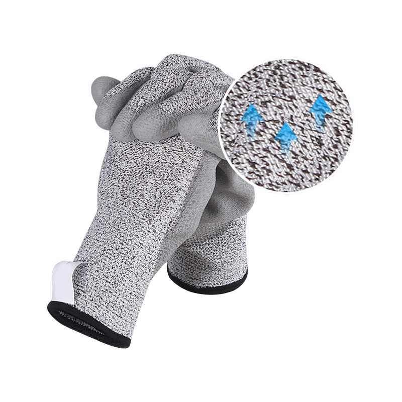 Anti-snijden gedimde PU-handschoenen