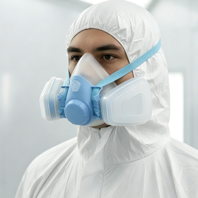 Siliconen gasmasker met dubbel filter