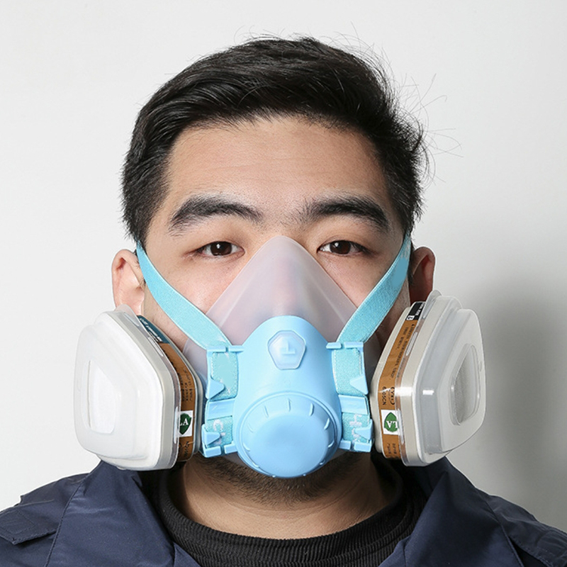 Siliconen gasmasker met dubbel filter