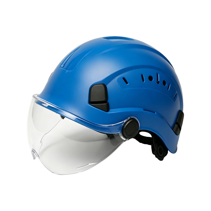 Brilhelm met geïntegreerd intrekbaar vizier Brilhelm met geïntegreerd intrekbaar vizier
