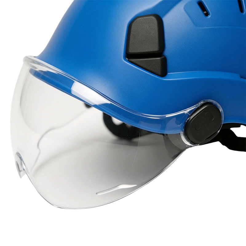 Brilhelm met geïntegreerd intrekbaar vizier Brilhelm met geïntegreerd intrekbaar vizier